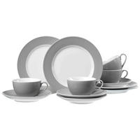 KAFFEESERVICE Doppio Grau 12er Set - Grau, Keramik (1/1/1cm) - Ritzenhoff Breker
