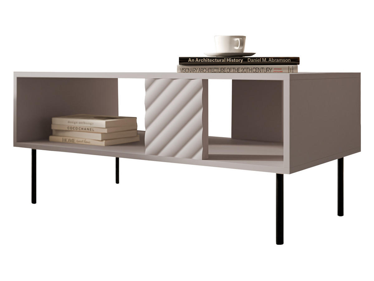 COUCHTISCH Lucca 100 - Kaschmir/Schwarz, Holz/Holzwerkstoff (55/100/46cm) - MIRJAN24