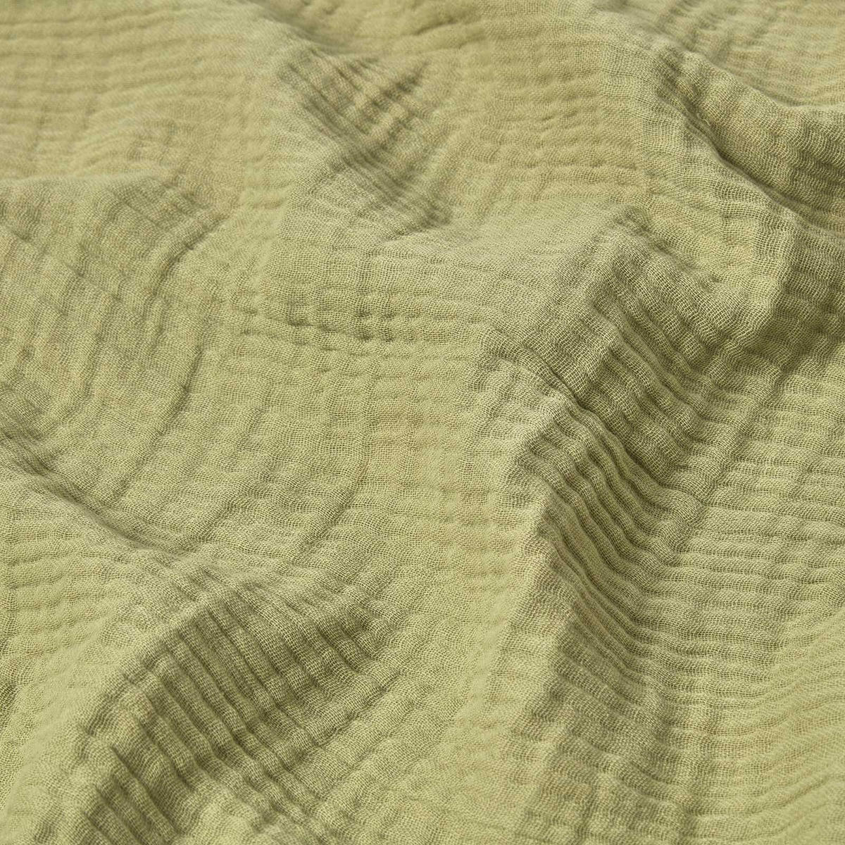 WOHNDECKE Musselin salbei mit Quasten - Salbeigrün, Textil (127/180cm) - Homescapes