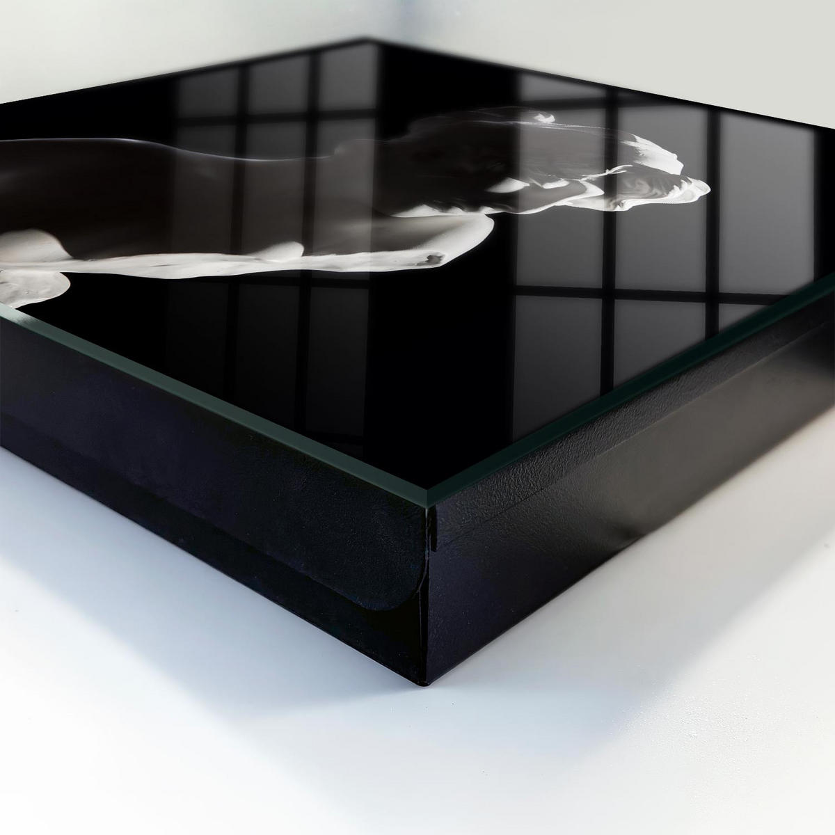 SCHLÜSSELBOX Schwarz 30x30 cm- Türöffnung nach rechts - Subtile Skulptur - Schwarz, Metall (30/30/5cm) - TULUP