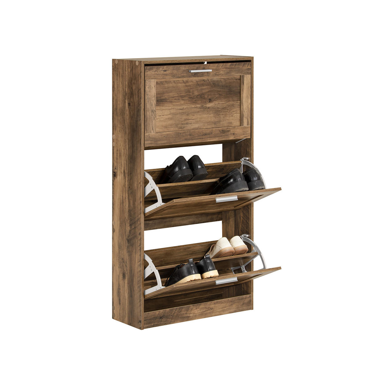 SCHUHSCHRANK Braun - Braun, Holzwerkstoff (60/115/23cm) - SoBuy