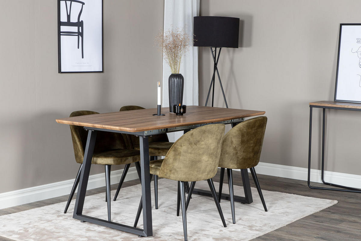 TISCHGRUPPE Grün - Grau, Holzwerkstoff (85/75/160cm) - ebuy24