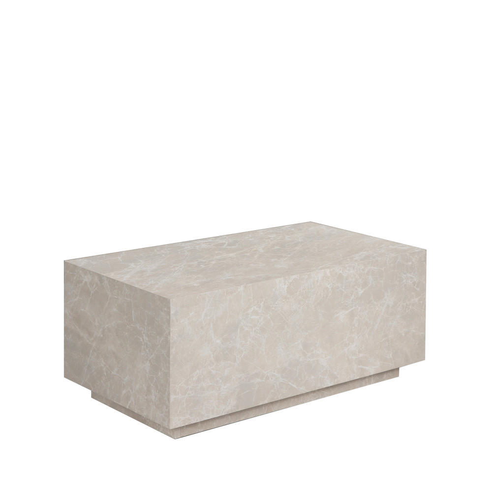 COUCHTISCH mit Marmor-Effekt 90x50cm - LIPANI - Beige - Beige, Stein (90/50/40cm) - Drawer