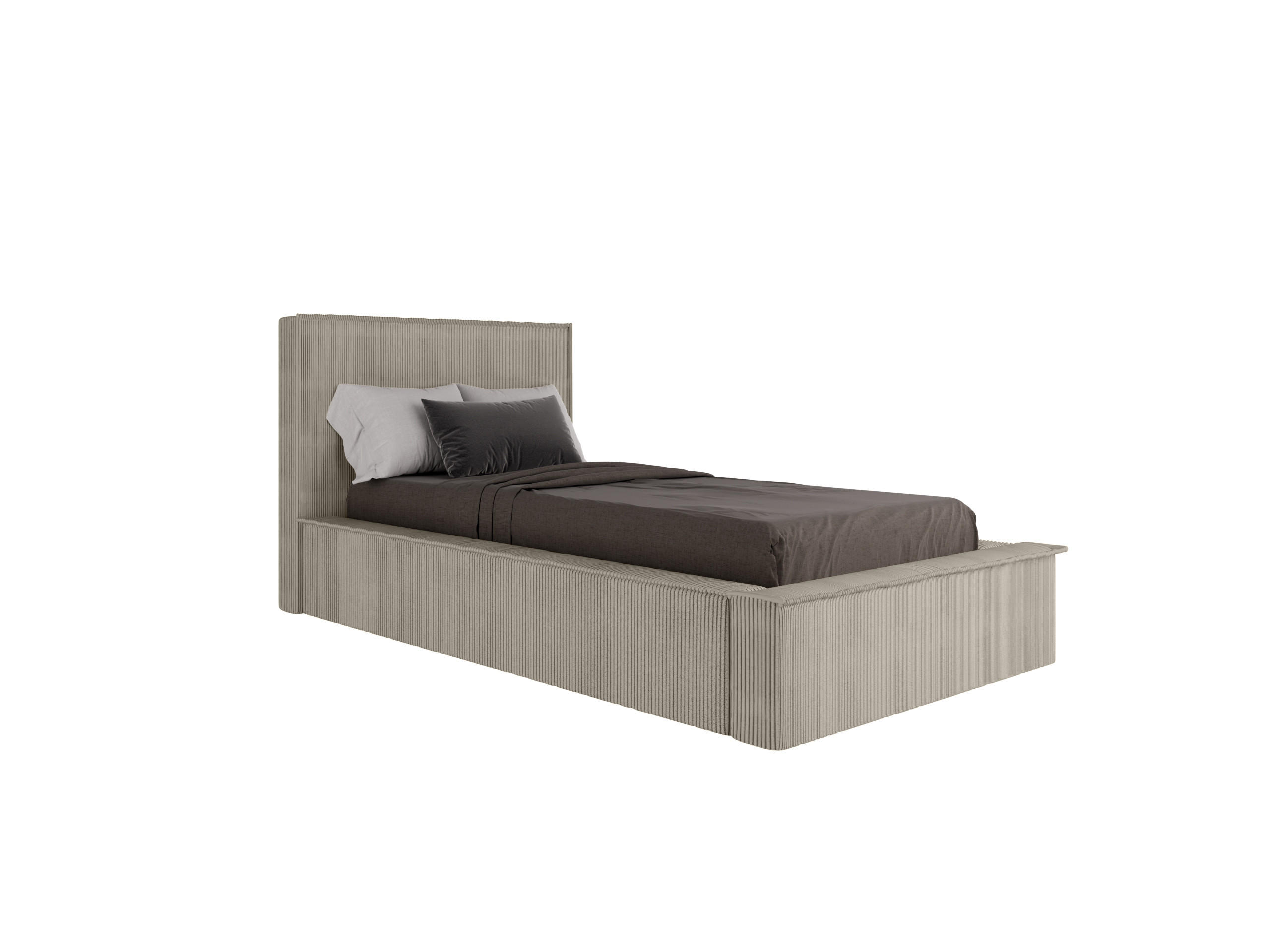 POLSTERBETT SANA 90x200cm, Taschenfederkernmatratze mit Kokos KORNOS (20cm), beige - Beige, Holz (90/200cm) - Homesy