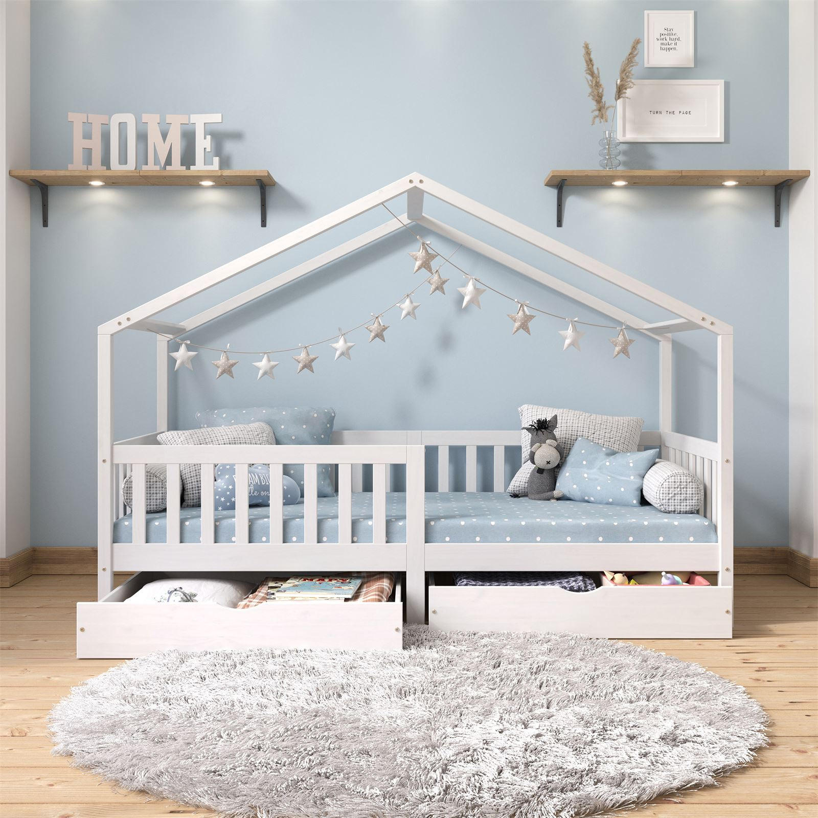 HAUSBETT ELEA 90X200 CM - Weiß, Holz (96/148/206cm) - IDIMEX