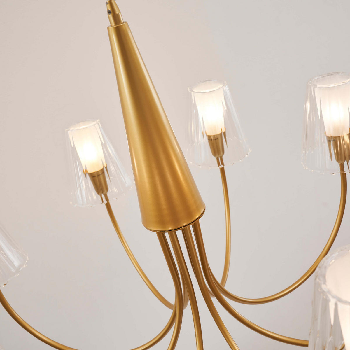 HÄNGELEUCHTE Cerenova, Transparent und goldfarben, 49cm - Transparent, Glas (49/76/49cm) - KOSILUM