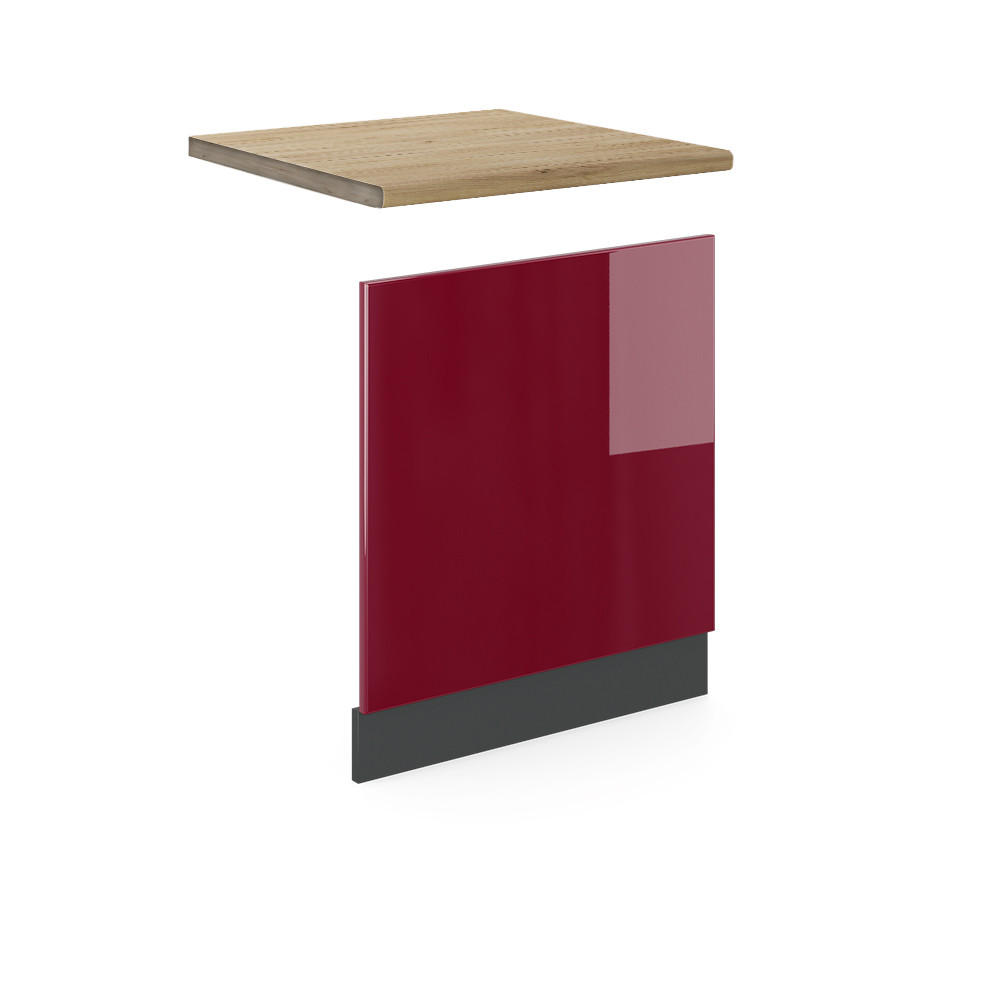 FRONTBLENDE R-Line Rot 60 cm, AP Eiche - Anthrazit/Rot, Holzwerkstoff (60/57.2/1.6cm) - Vicco