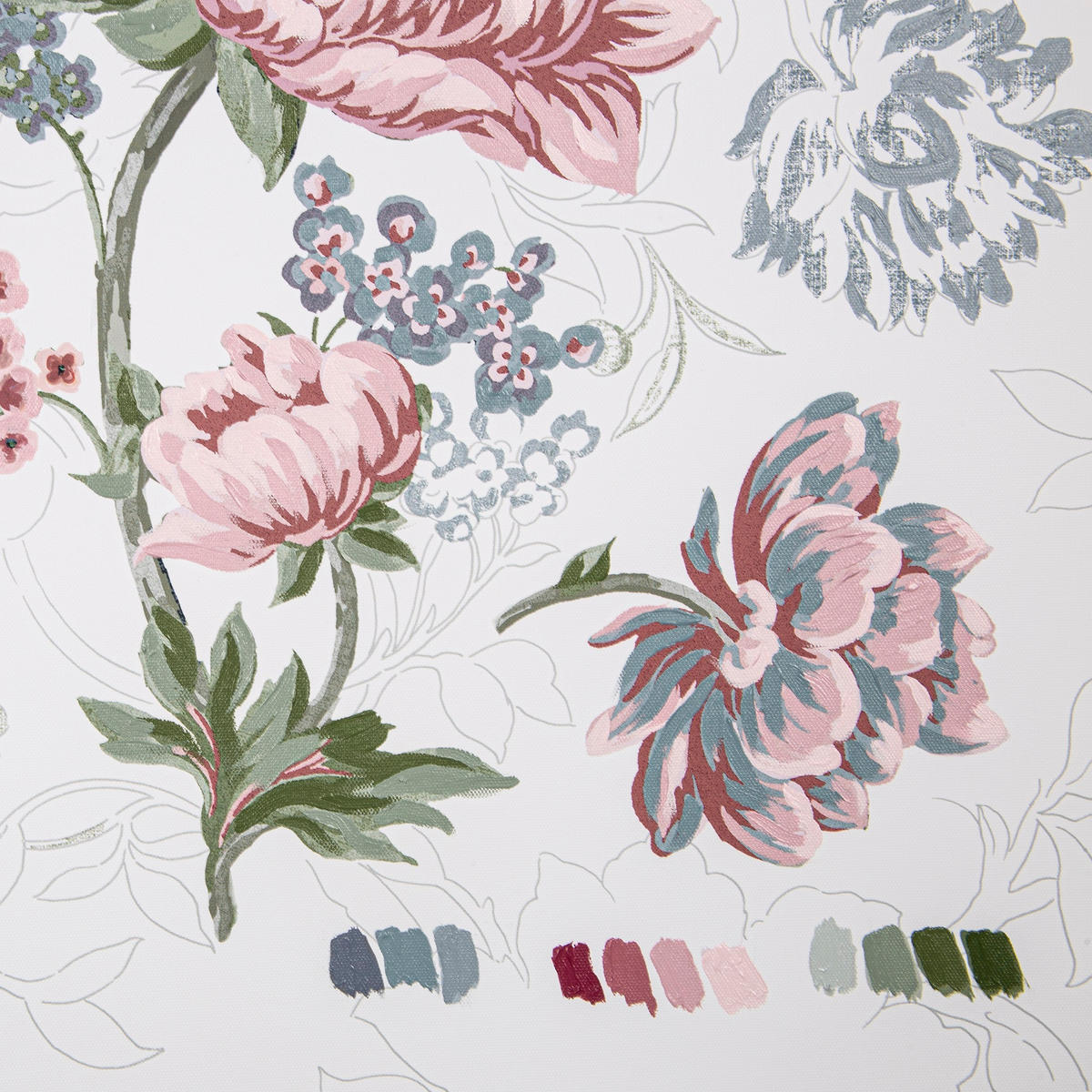 LEINWANDBILD Floral - 60x60cm - Multicolor, Holzwerkstoff (60/3cm) - Graham & Brown