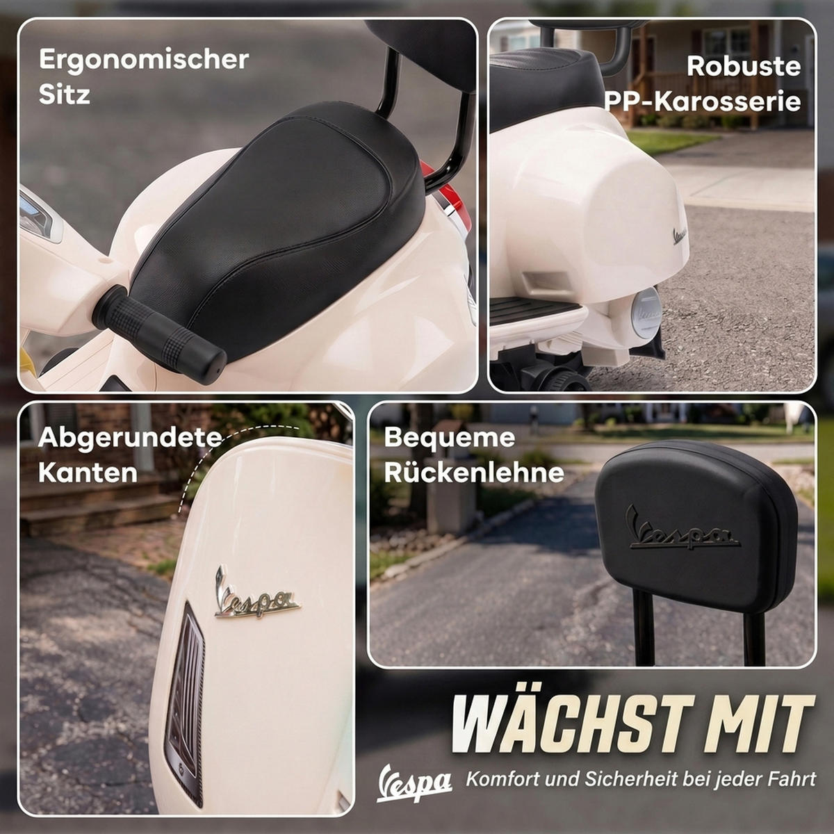KINDERMOTORRAD Kunststoff Stahl Weiß - Weiß, Kunststoff (66.5/38/52cm) - AIYAPLAY
