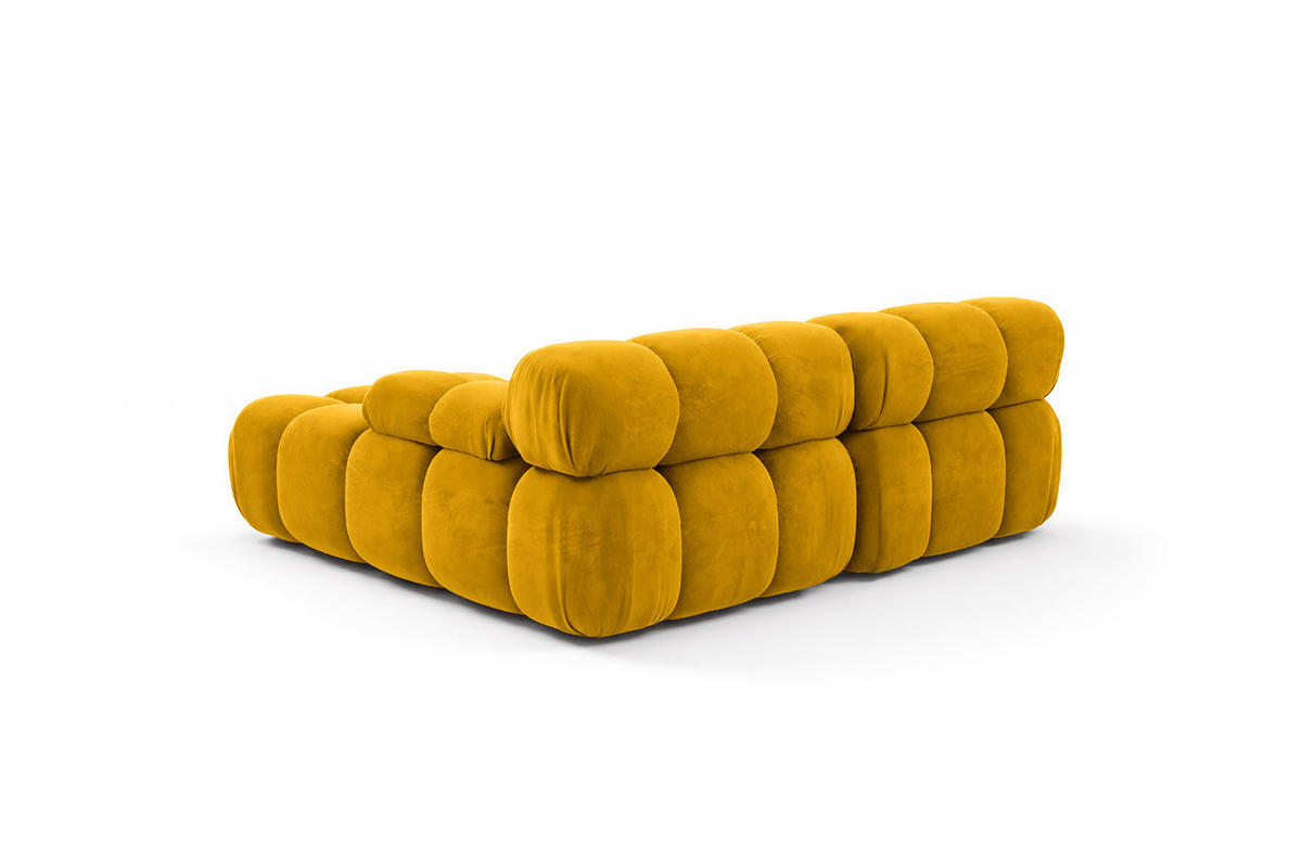 ECKSOFA L-form Mini Modular, Veloursstoff Salvador, Gelb, Links, Selia - Gelb, Holz (190/160cm) - Kaiser Möbel