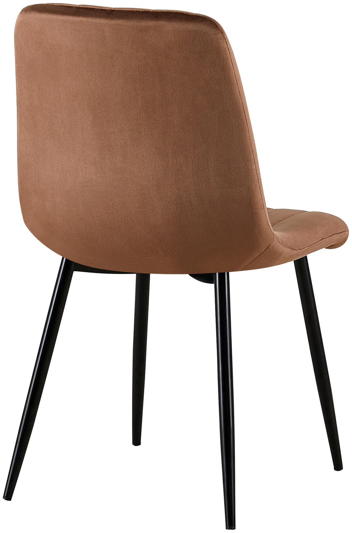 STUHL Samt Braun - Schwarz/Braun, Textil/Metall (45/88/53cm) - CLP