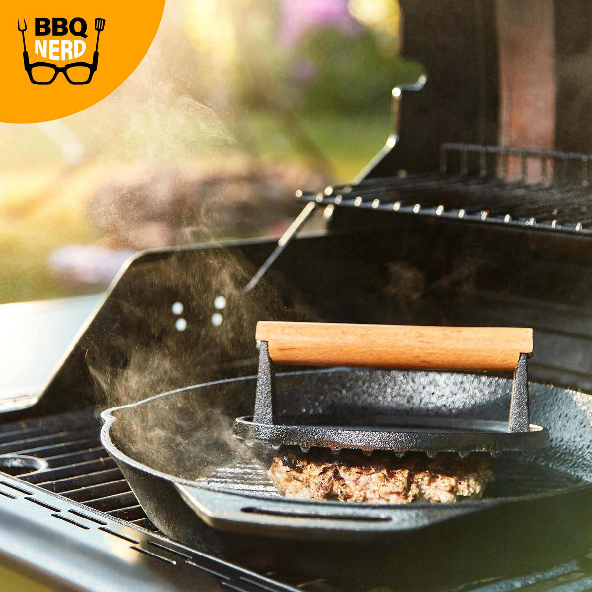 FLEISCHBESCHWERER Gusseisen 18cm rund - Schwarz, Metall (19/9/19cm) - BBQ Nerd