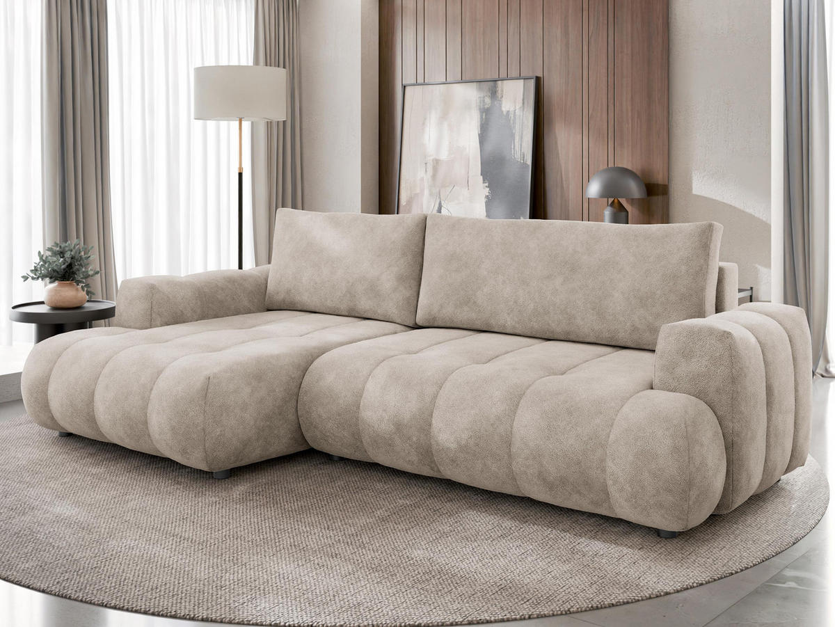 ECKSOFA Haiti, Seite: Links LC+2R - Schwarz/Mokka, Holz/Textil (276/156cm) - MIRJAN24