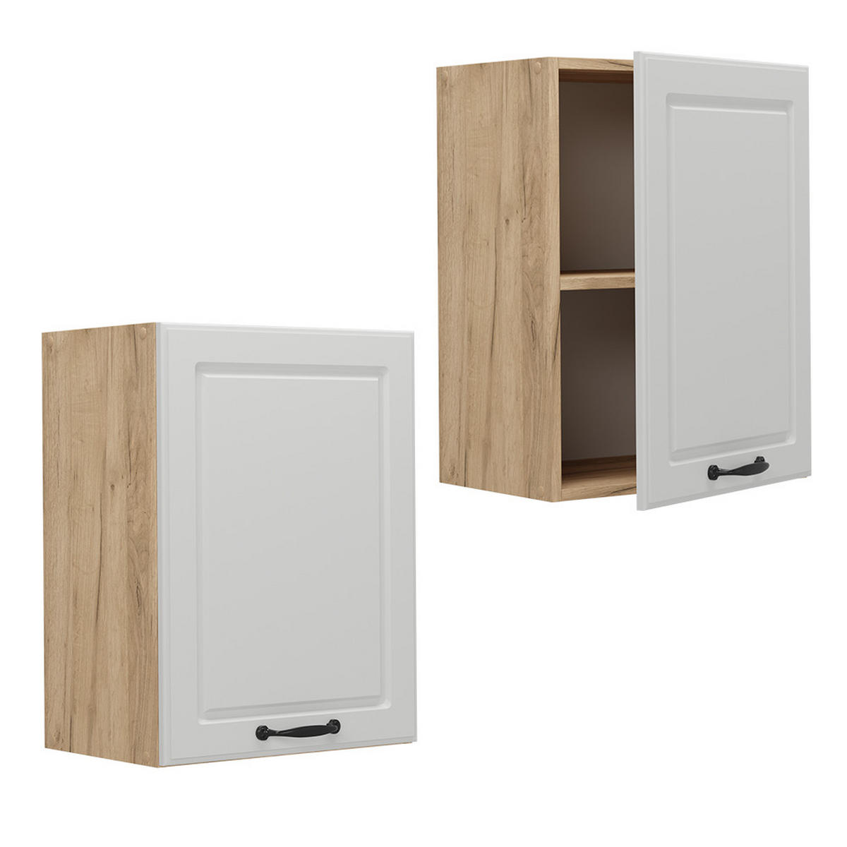 HÄNGESCHRANK R-Line Weiß Landhaus 45 cm - Honigeiche/Eiche Wotan, Holzwerkstoff (45/60/31cm) - Vicco