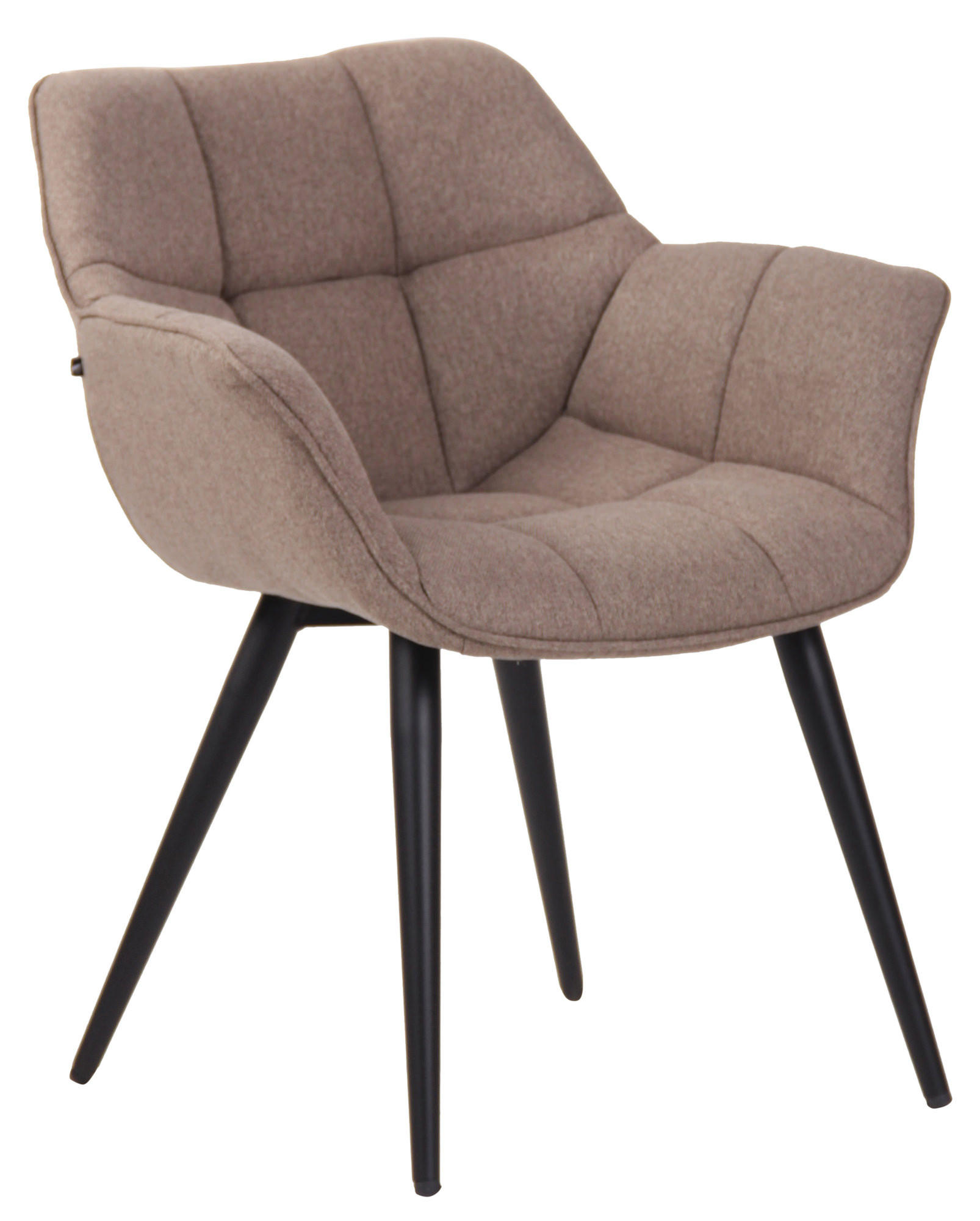 ESSZIMMERSTUHL Rosini Stoff, Gestell Metall matt Schwarz Taupe - Taupe/Schwarz, Textil/Metall (64/84/60cm) - TPFLiving
