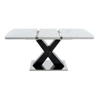 ESSTISCH in Braun X-Form Küchentisch mit Stauraum, 120CM-160CM - Schwarz/Weiß, Holzwerkstoff/Metall (160/80/76.5cm) - STILVORA