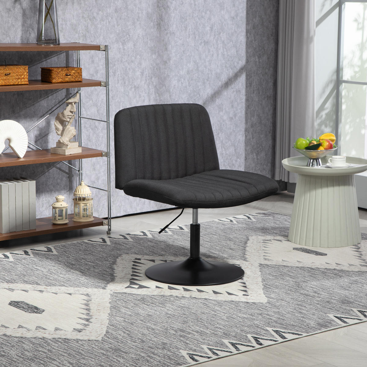 LOUNGESESSEL EMILY Schwarz - Schwarz, Textil/Metall (64/96/66cm) - SVITA