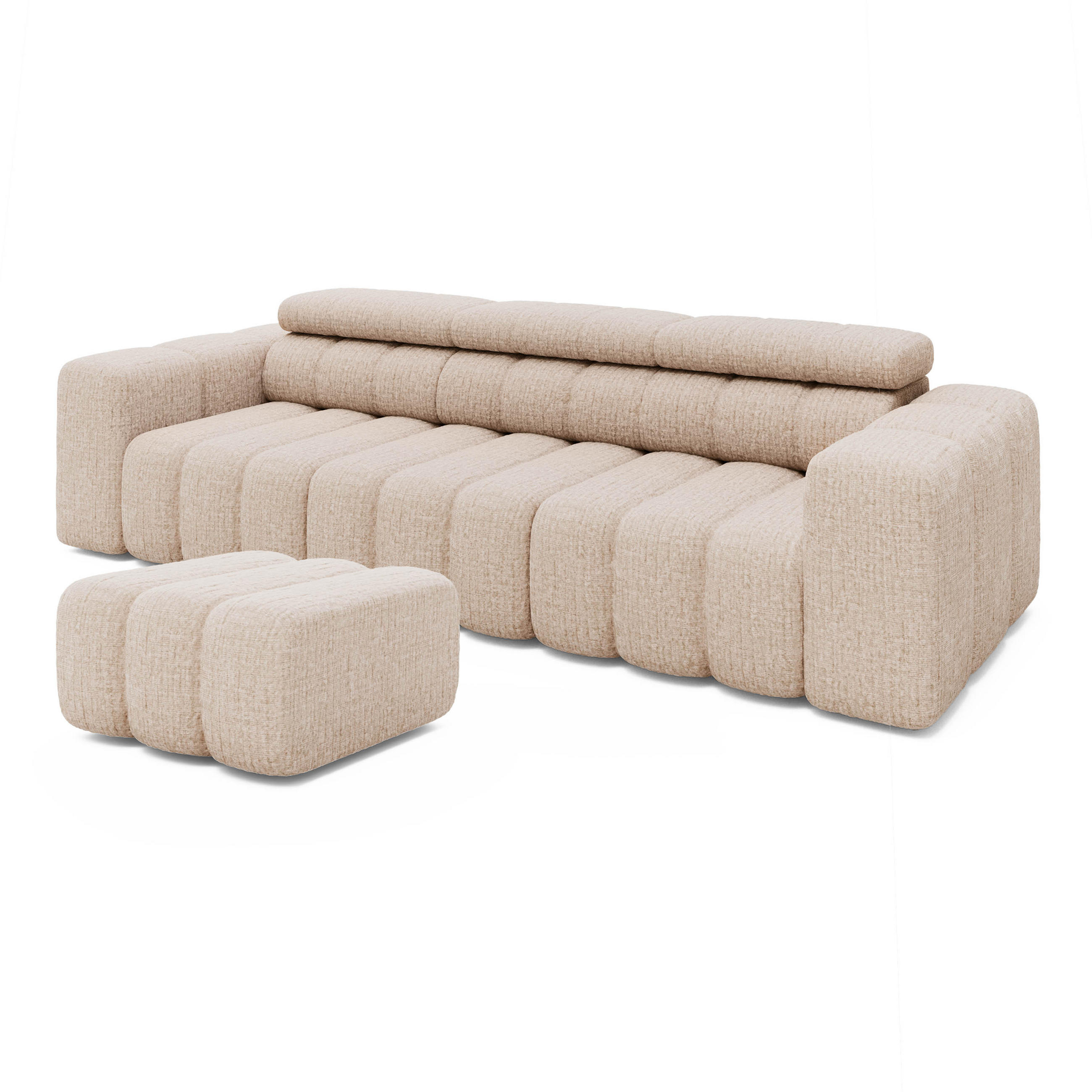 Massivmoebel24 Sofa Beige 289x78x113 cm