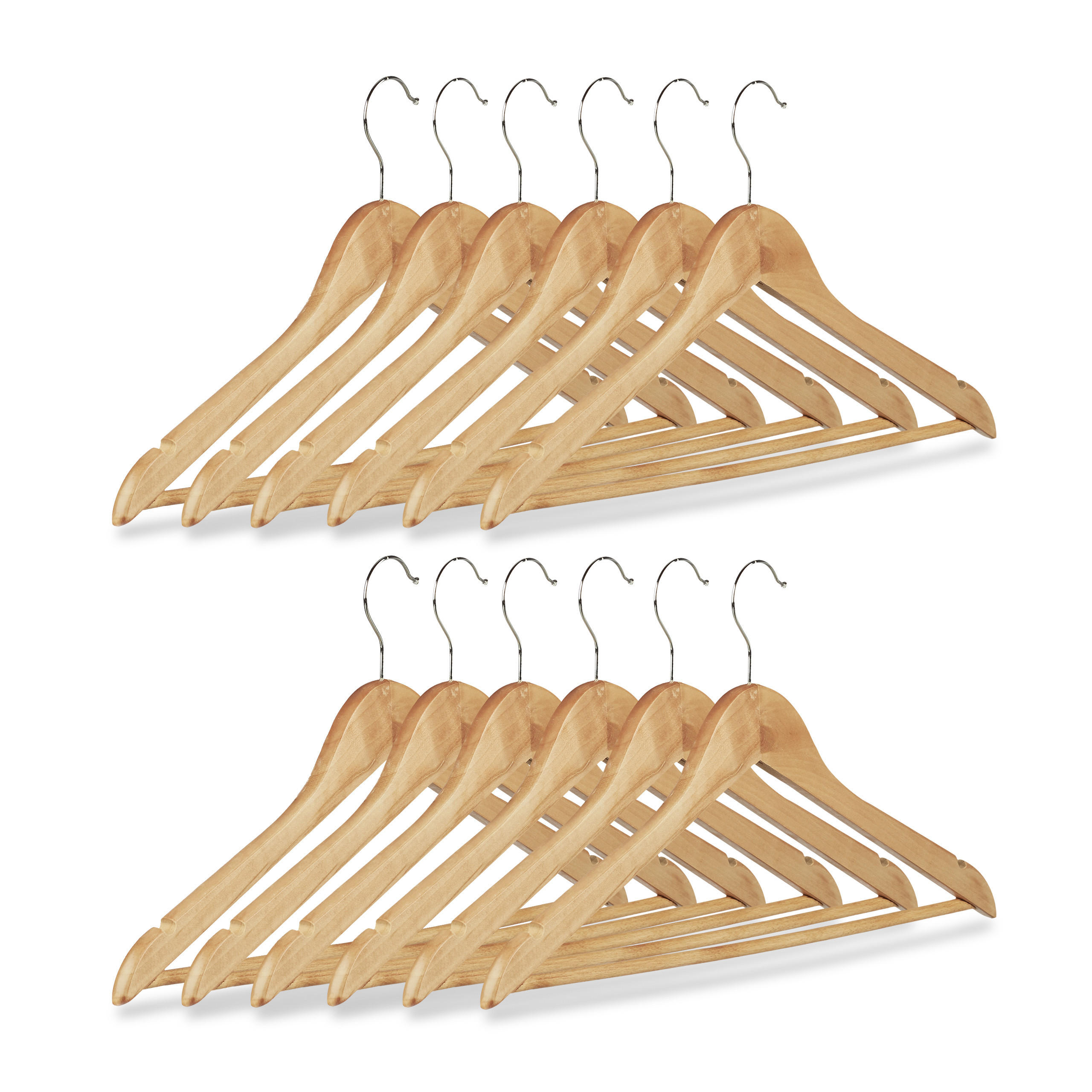 SÚPRAVA vešiakov - svetlohnedá, kov/drevo (44.5/22.5/1.3cm) - Relaxdays