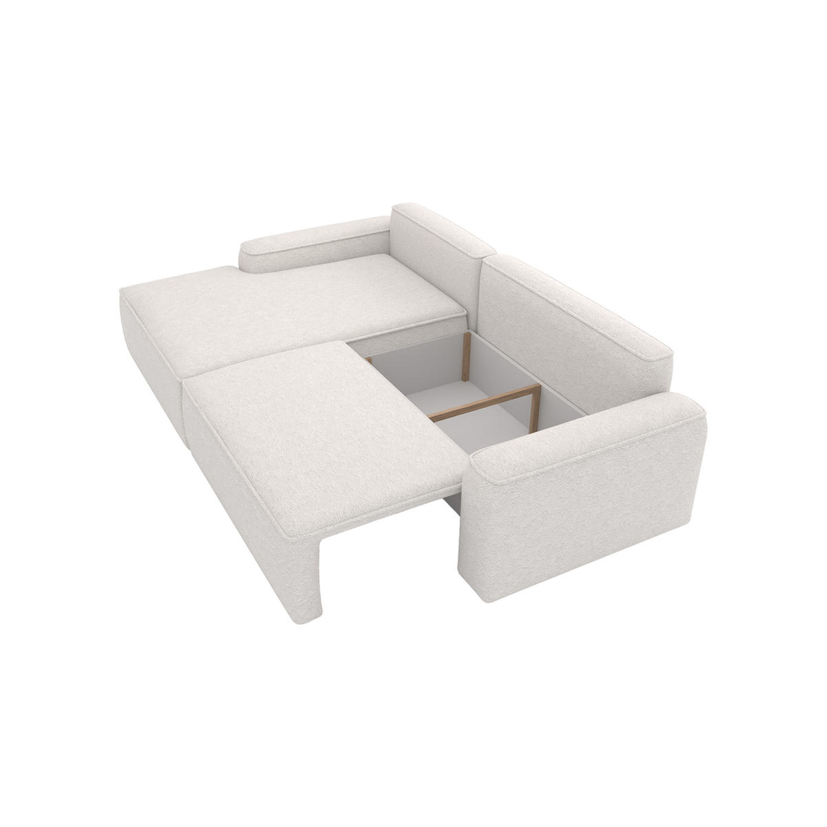 ECKSOFA OTATTI mit Schlaffunktion, Creme - Ecru, Textil (245/160cm) - Fedve