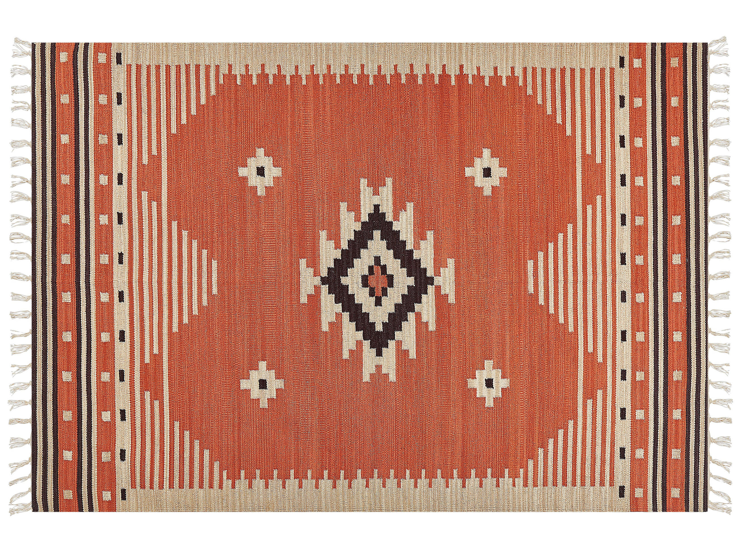 KELIM-TEPPICH Gavar 230/160 cm - Orange, Textil (160/230cm) - Beliani