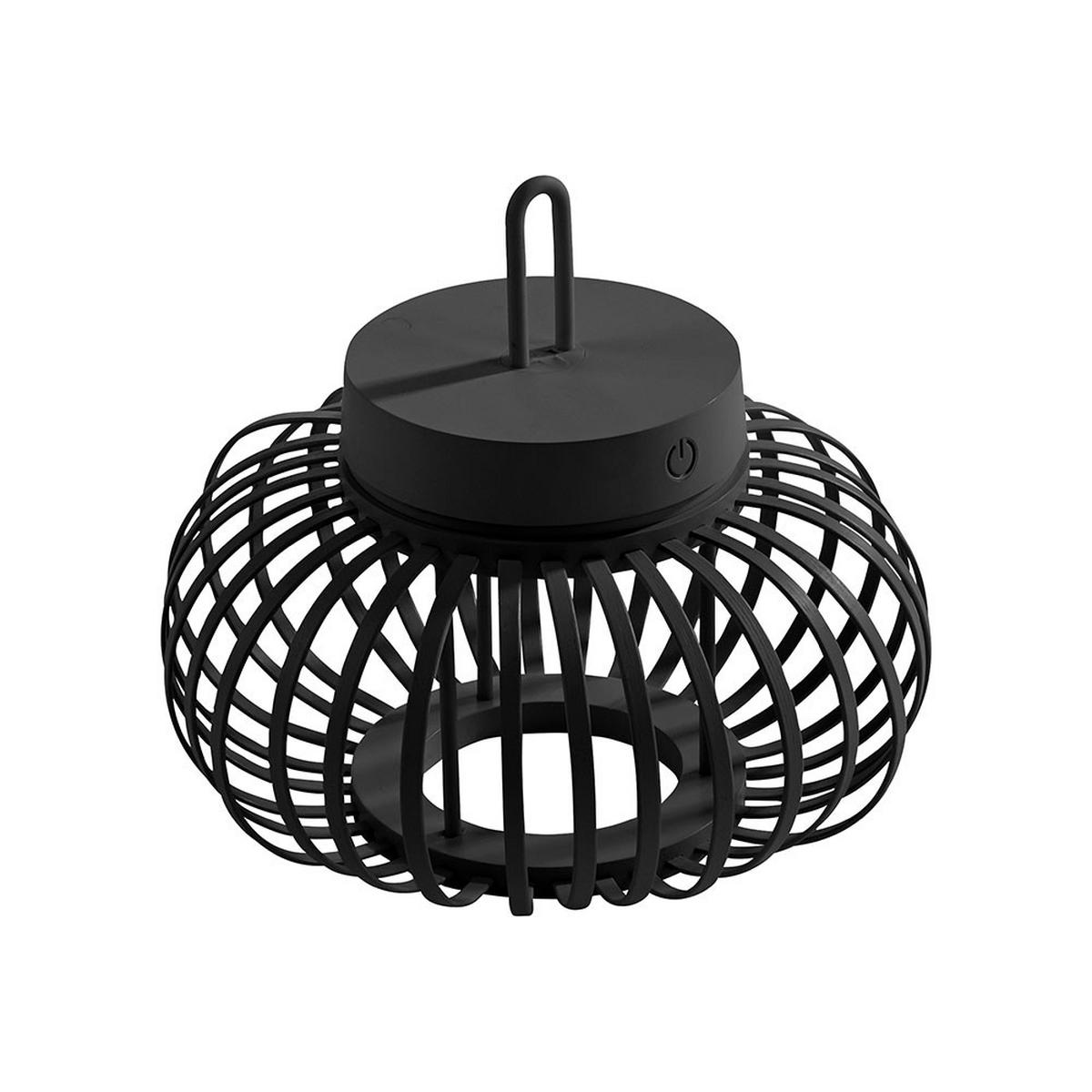 PENDEL-/TISCHLEUCHTE GABBIA, Schwarz, LED Akku, Touchdimmer - Schwarz, Metall (25/25/22cm)