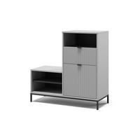 SCHUHSCHRANK Eliza Grau 100 x 98.5 cm mit Tür und Schublade - Grau, Holzwerkstoff (100/98.5/40cm) - Vicco