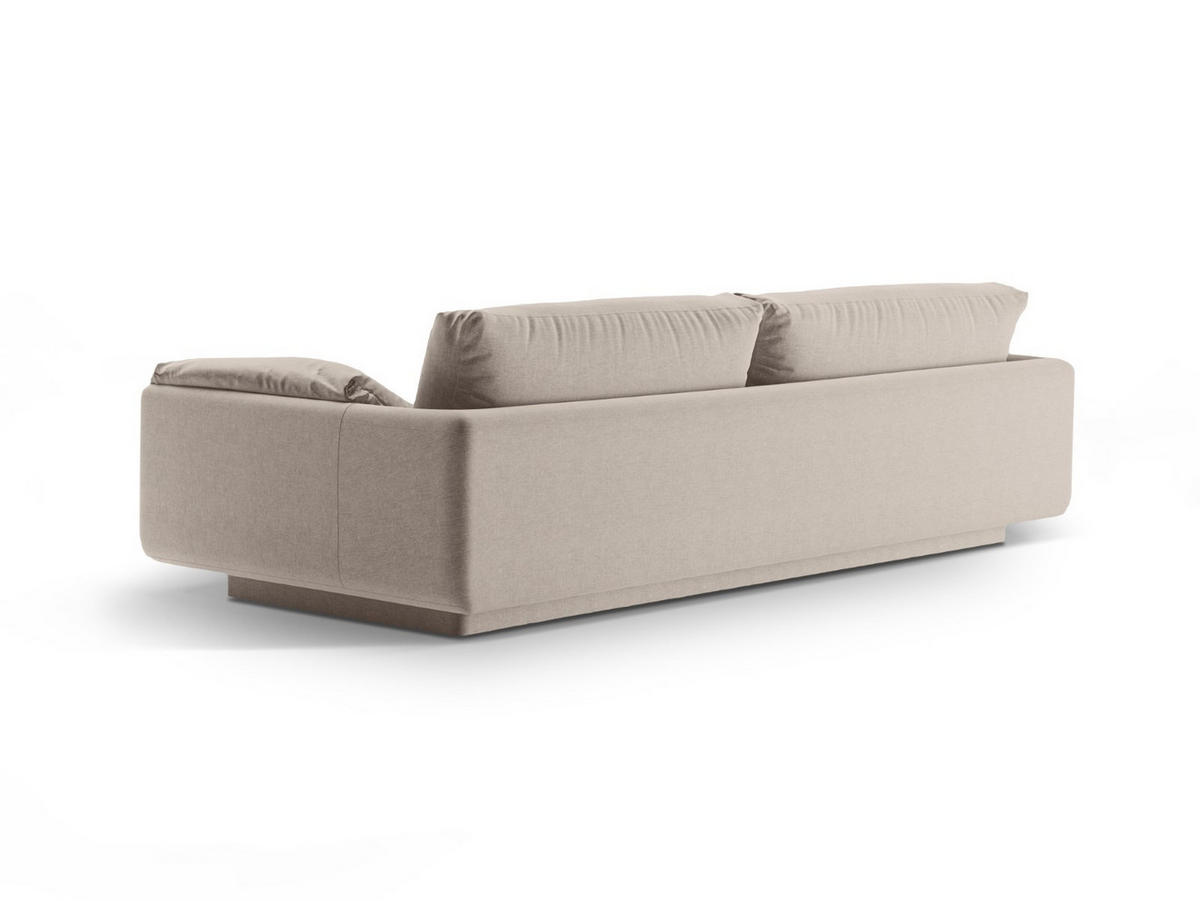 SOFA Torino aus strukturiertem Stoff leichtes beige 3 Sitzplätze - Creme, Textil (103/83/220cm) - Micadoni