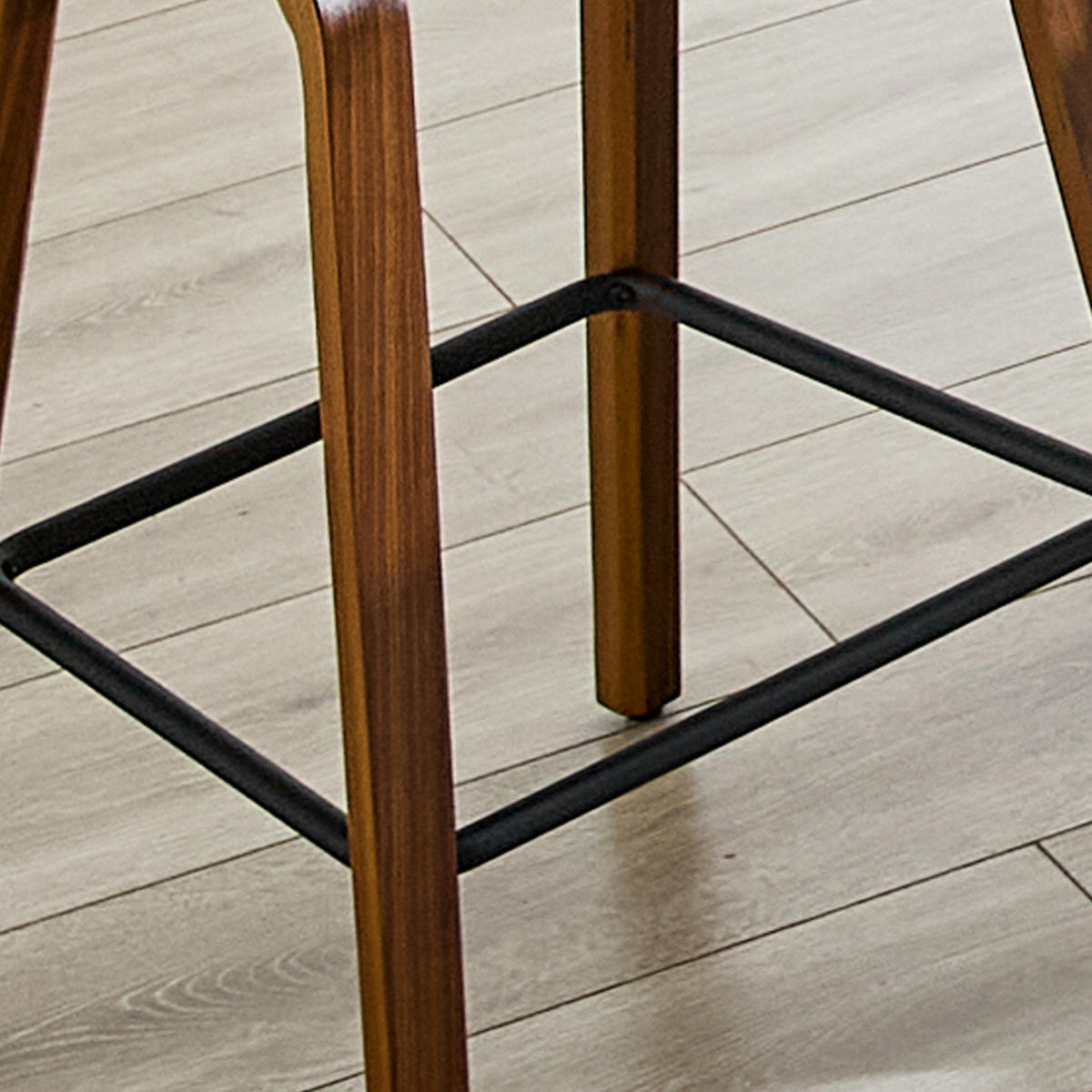 BARHOCKER mit Armlehne und Fußstütze 68/52,5/44 cm - Weiß, Holz (44/88/54.7cm) - MIVRAY