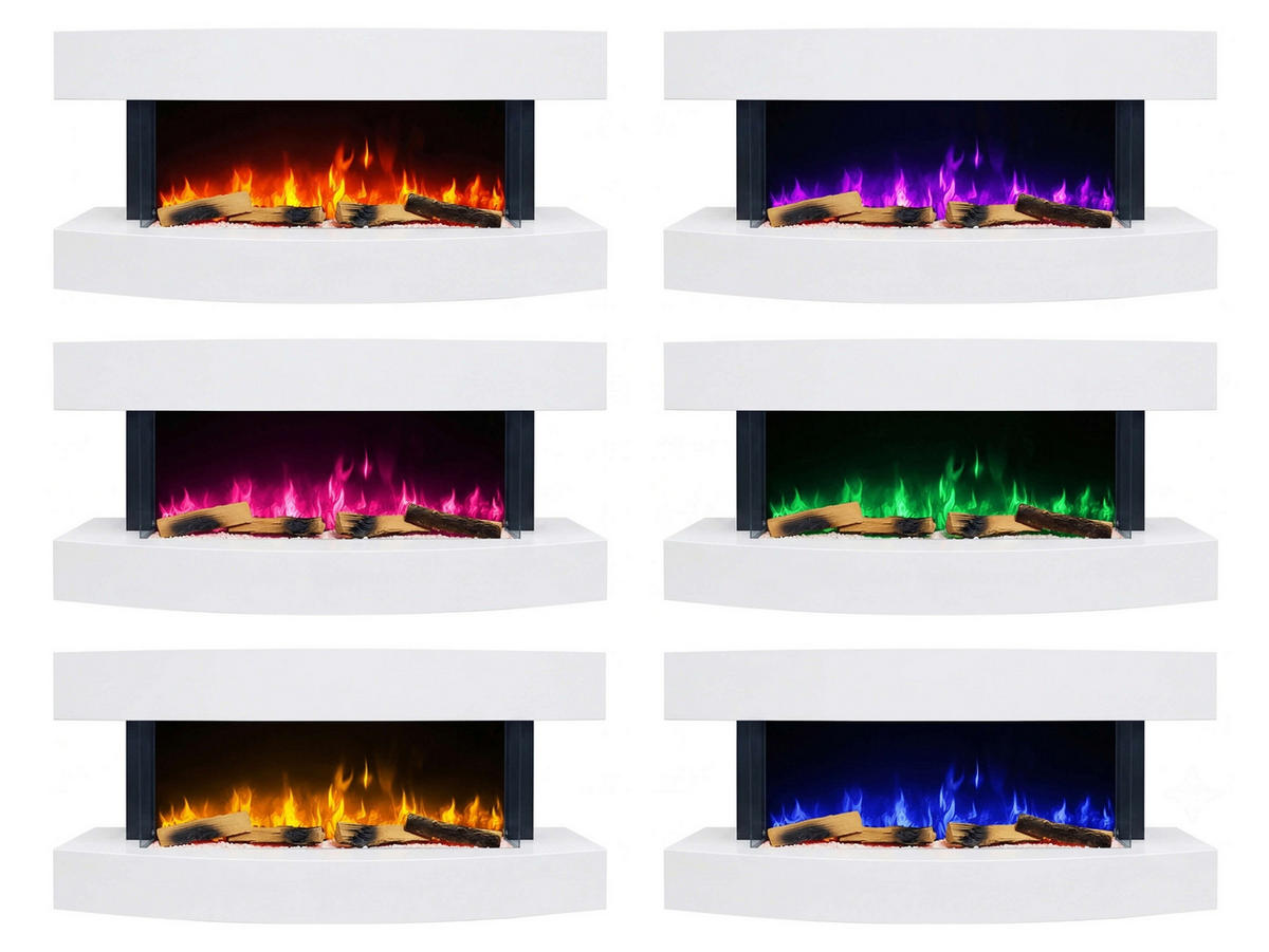 ELEKTROKAMIN Lofoten AF48 – 3D-Flammeneffekt, Heizfunktion, WLAN - Weiß, Glas/Holzwerkstoff (121/59.5/26cm) - ArtiFlame