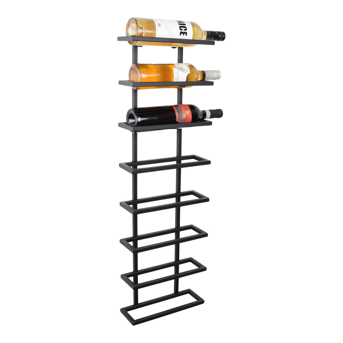 WEINREGAL Pinot Schwarz - Schwarz, Metall (27/87/11cm) - LOFT42