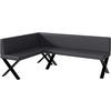 ECKBANK ERIC_X - Grau, Leder (142/196cm) - Meblini