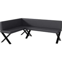 ECKBANK ERIC_X - Grau, Leder (142/196cm) - Meblini