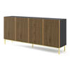 SIDEBOARD SCHWARZ - Beige/Goldfarben, Holzwerkstoff (200/87/42cm) - FURNLUX