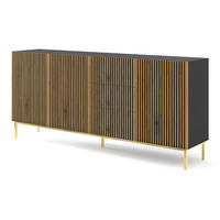 SIDEBOARD SCHWARZ - Beige/Goldfarben, Holzwerkstoff (200/87/42cm) - FURNLUX
