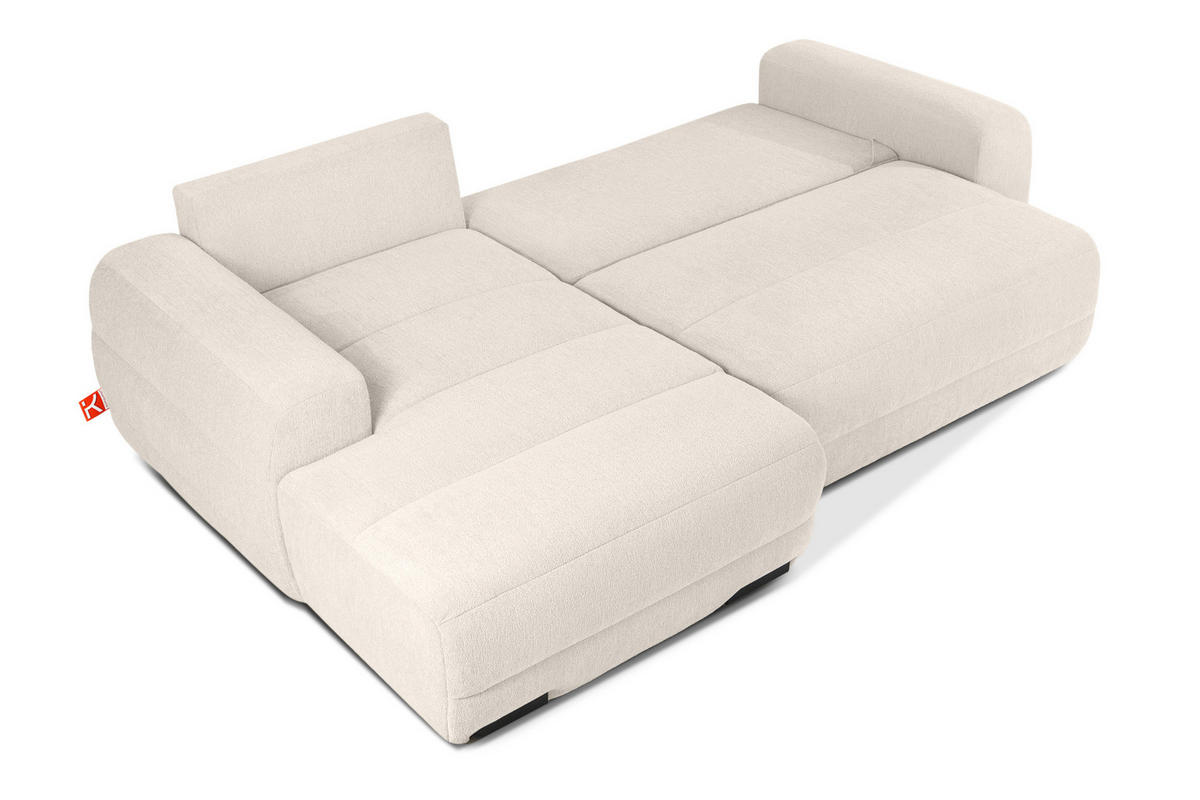 ECKSOFA LINKS BLUME, Ecru - Ecru, Holz/Holzwerkstoff (271/164cm) - KONSIMO®