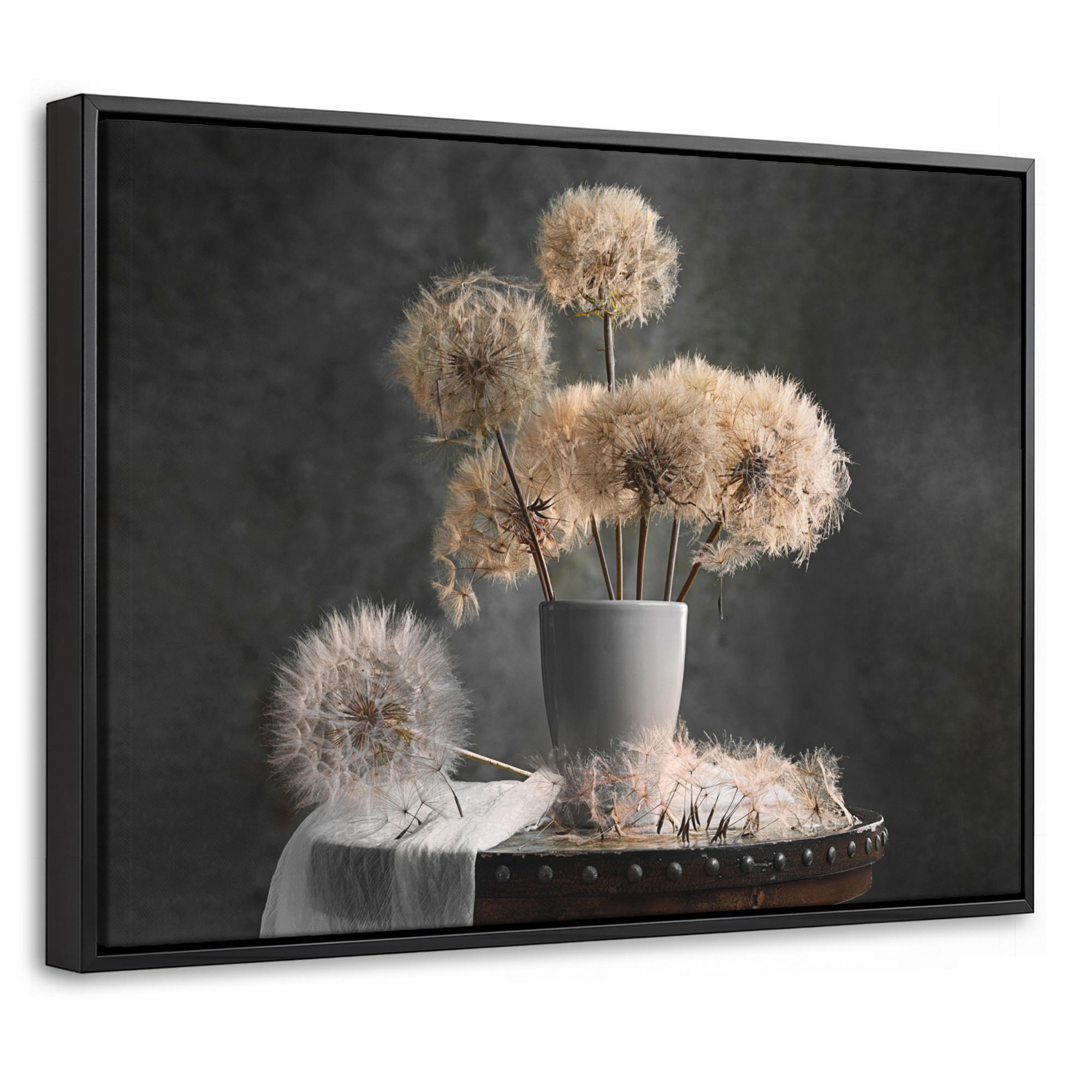 MuchoWow Leinwand Dunkelgrau 40x30 cm