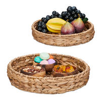 2-tlg.TABLETT-SET - Hellbraun, Textil/Metall (32/7/32cm) - Relaxdays