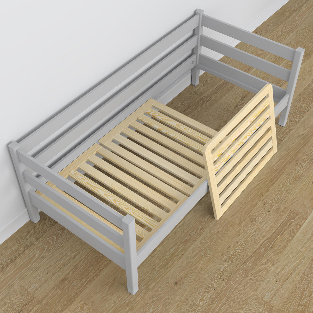 TAGESBETT Grau 80/190 - Grau, Naturmaterialien/Holz (80/190cm) - N-Wood