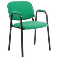 BESUCHERSTUHL Stoff grün - Schwarz/Grün, Textil/Metall (53/79/55cm) - CLP