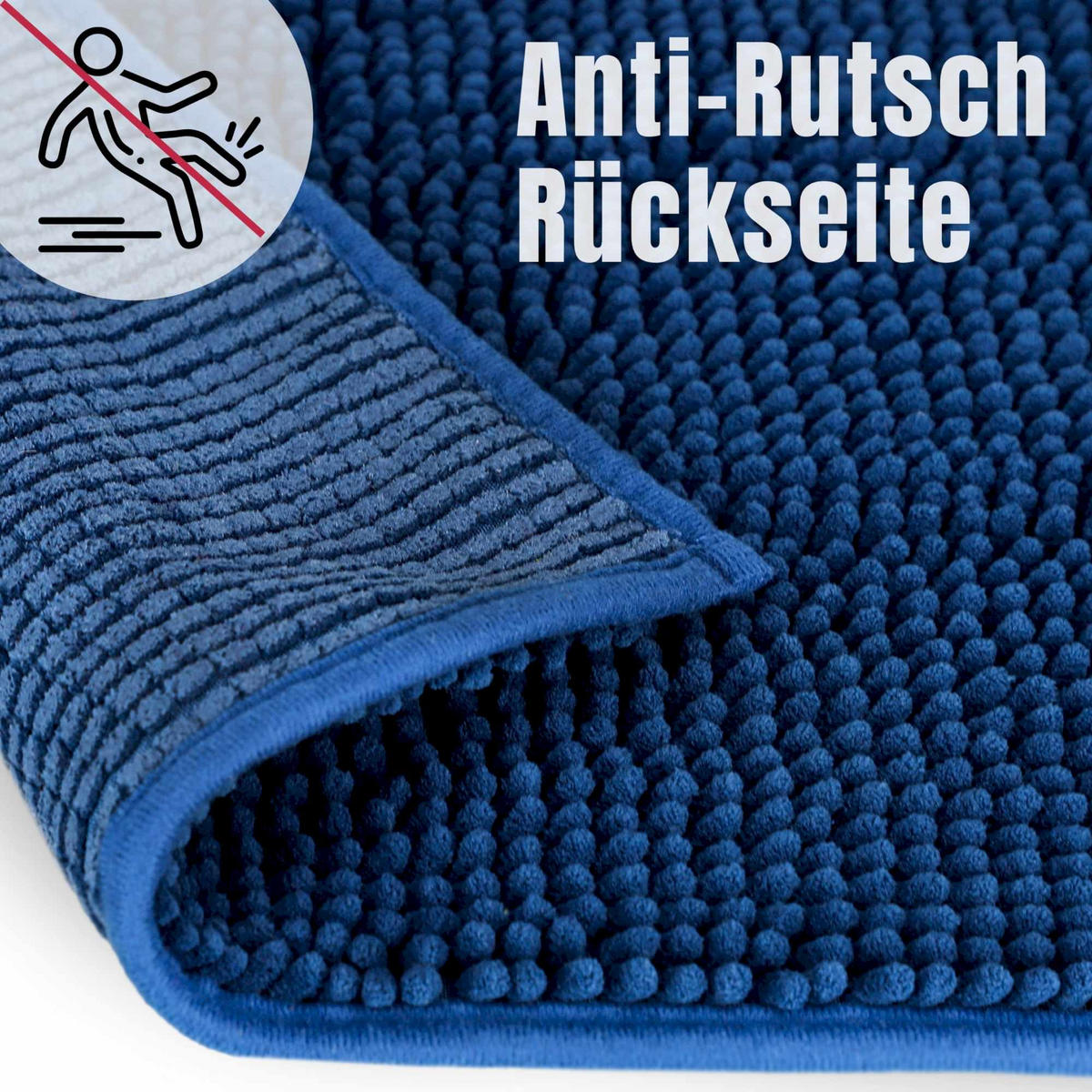 BADEMATTE MIT WC AUSCHNITT PARIS - Dunkelblau, Textil (45/45cm) - WohnDirect