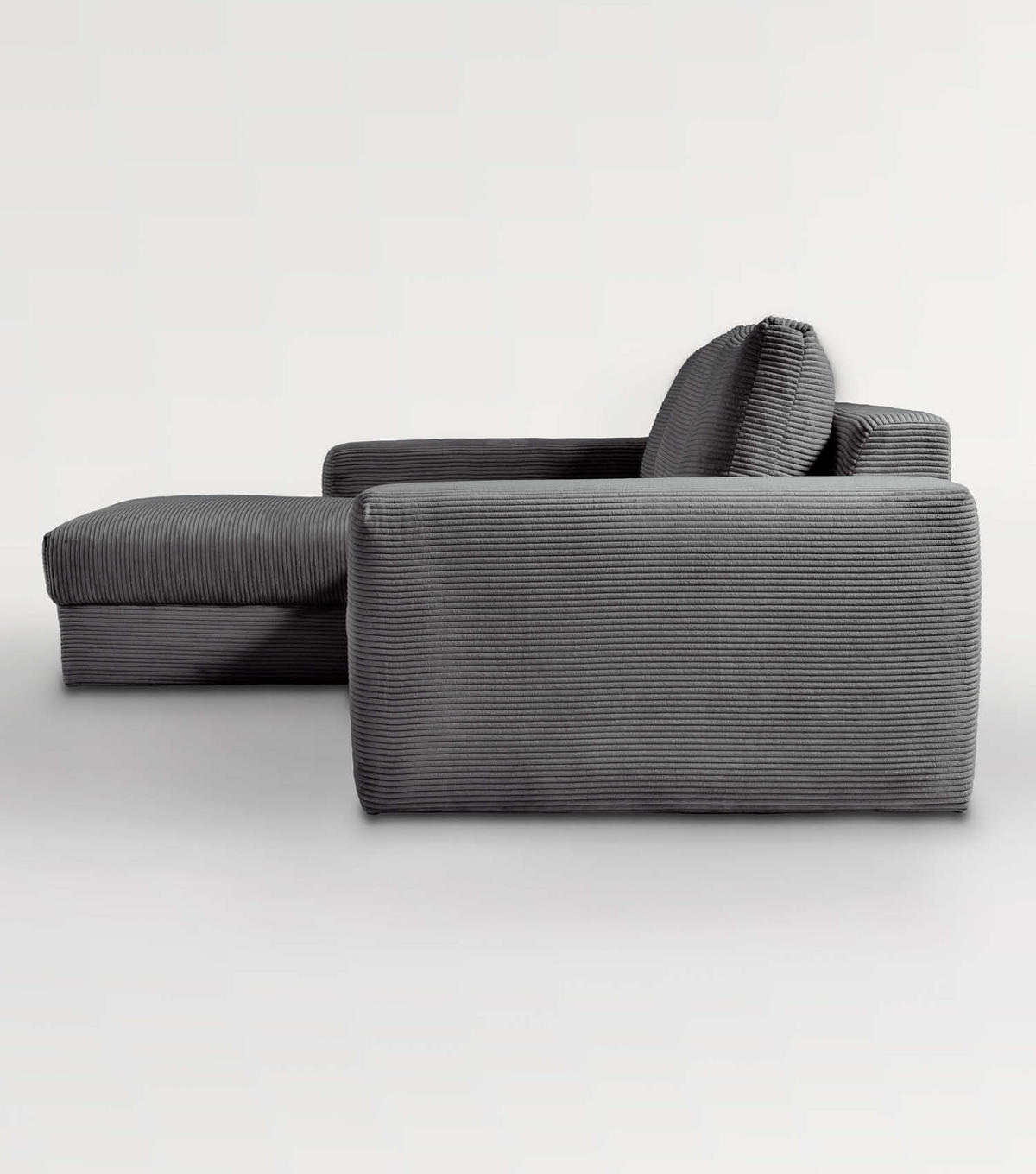 ECKSOFA Der Klassiker Recamiere links - Anthrazit, Textil (280/190cm) - Mokebo