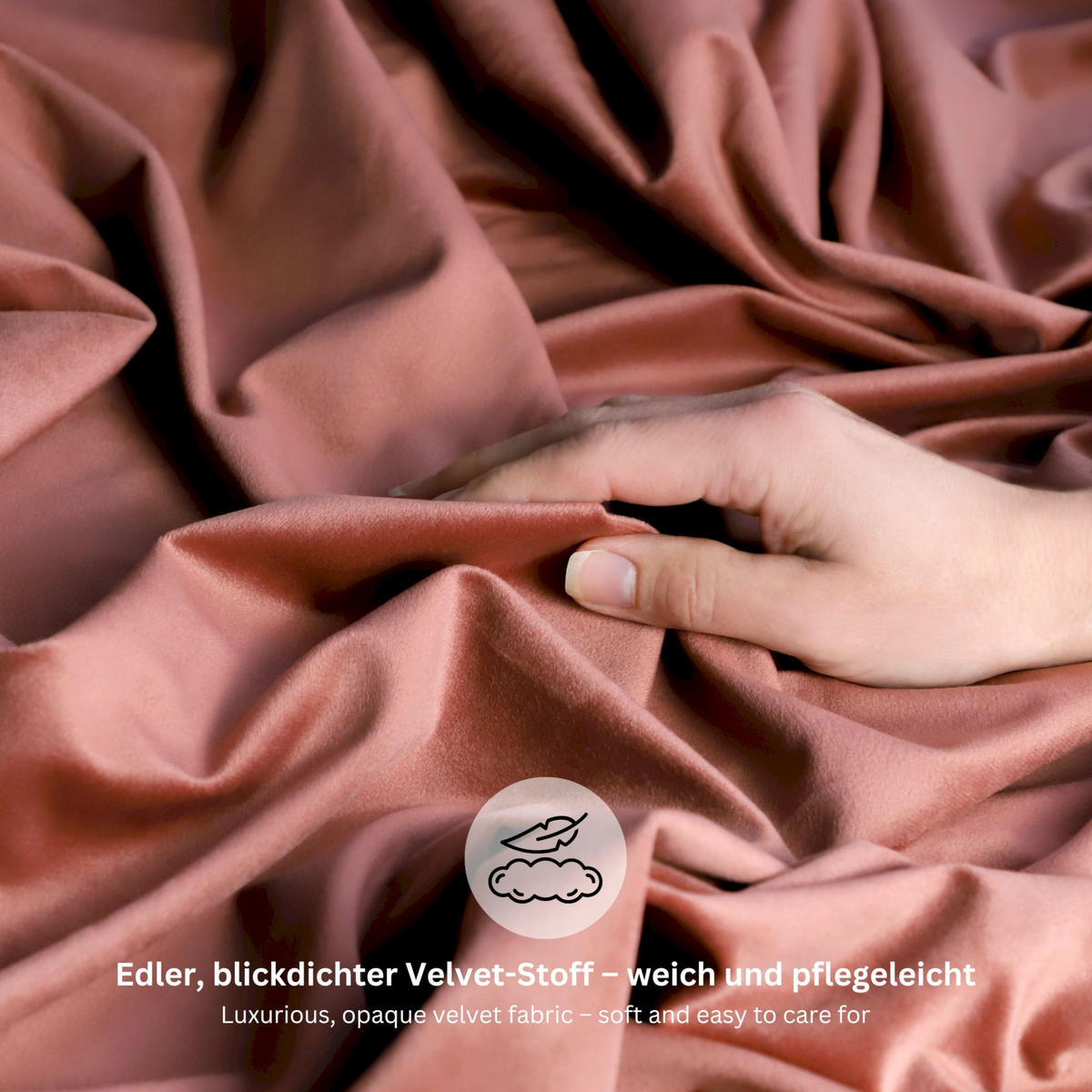ÖSENVORHANG VELVET SIGNATURE - Rosa, Textil (140/1/250cm) - Tom Tailor