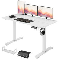 COMPUTERTISCH Weiß höhenverstellbar elektrisch 140/70/116 cm - Weiß, Holzwerkstoff (70/140/116cm) - PANGIVO