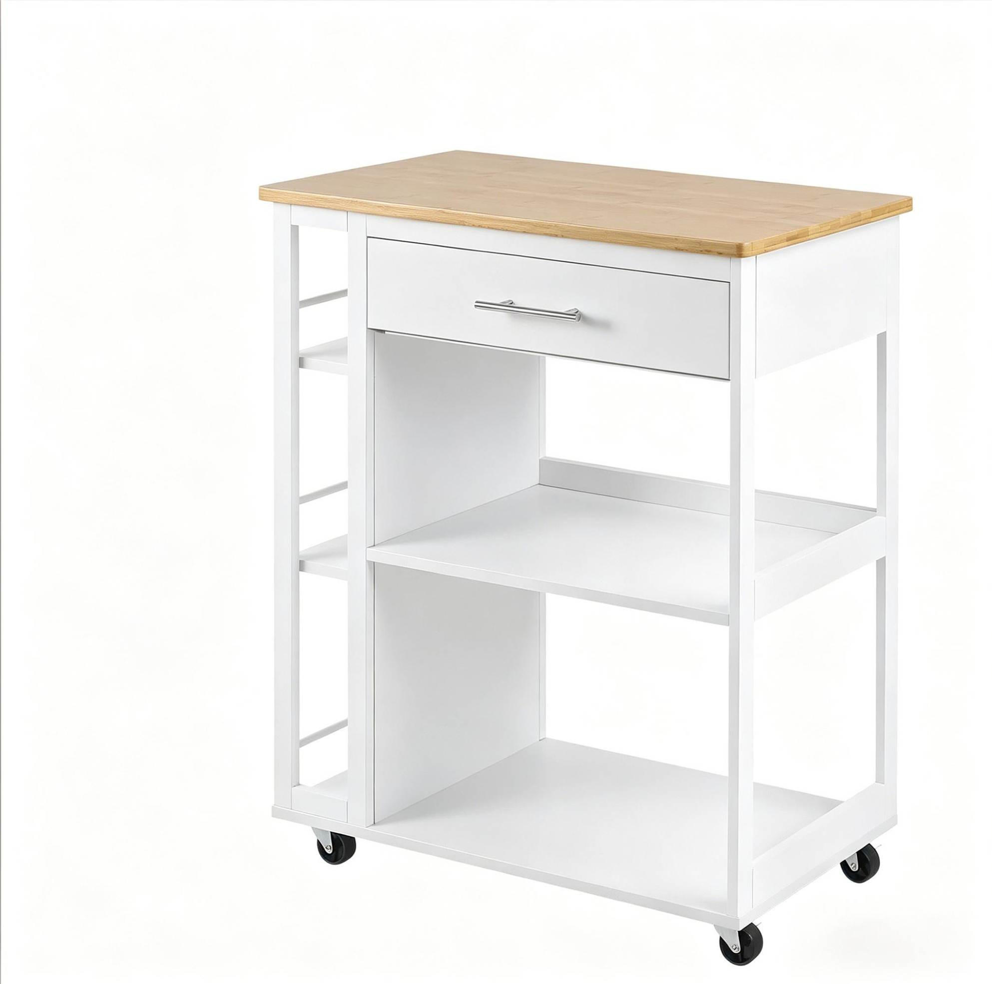 KÜCHENWAGEN mit Schublade 73 x 38 x 88 cm Weiß - Weiß, Holz (38/88/73cm) - Beauniv