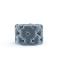 POUF Cosimo Blau Grau Samtstoff - Blaugrau/Schwarz, Holz/Holzwerkstoff (60/40/60cm) - Maison de Reve