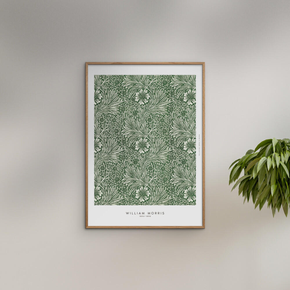 POSTER mit Rahmen William Morris - Greens - Eichefarben/Grün, Holz/Papier (50/70cm) - Poster&Frame