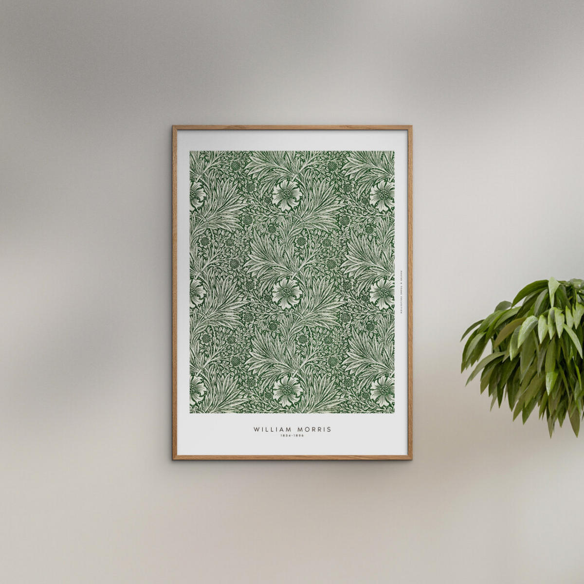 POSTER mit Rahmen William Morris - Greens - Eichefarben/Grün, Holz/Papier (50/70cm) - Poster&Frame
