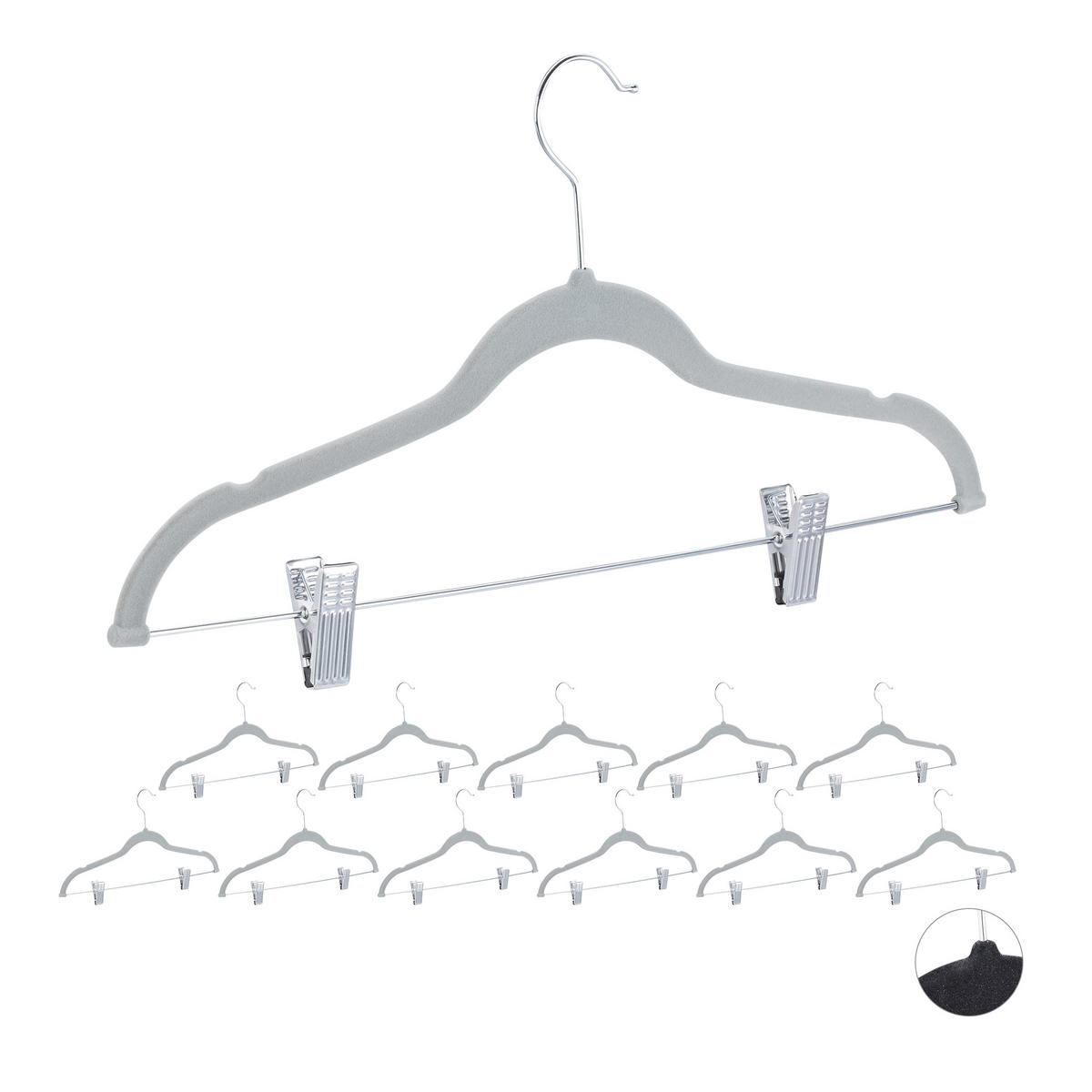 12XZAMATOVÉ vešiaky - viacfarebná, kov/textil (43/22.5/2.8cm) - Relaxdays