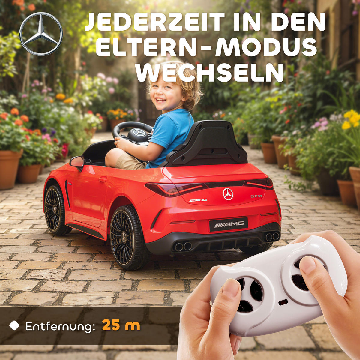 KINDER-ELEKTROAUTO 2 x 12V Kinderauto mit Musik, MP3, Sanftem Start/Stopp - Rot, Kunststoff (99/55/43cm) - AIYAPLAY